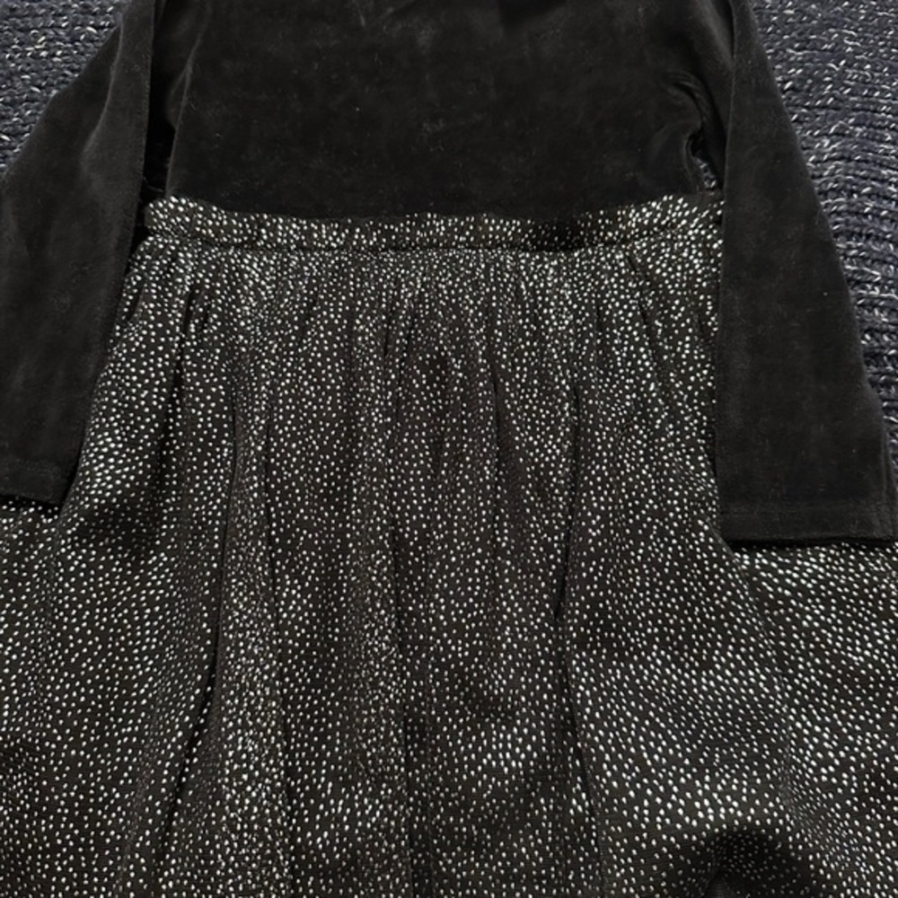 Black Velvet Silver Shimmer Holiday Party Dress 9M Baby Girl *